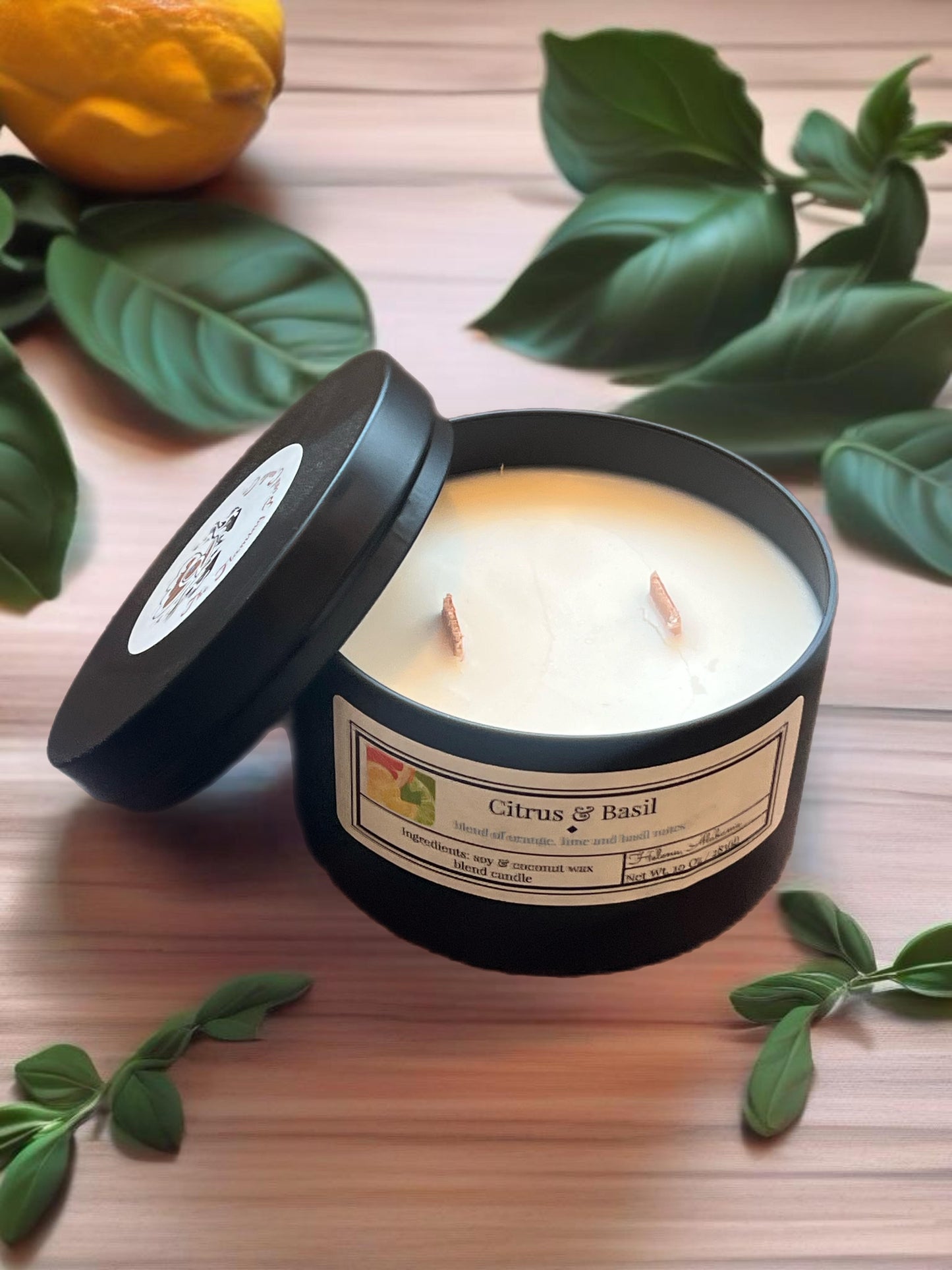 citrus & basil candle