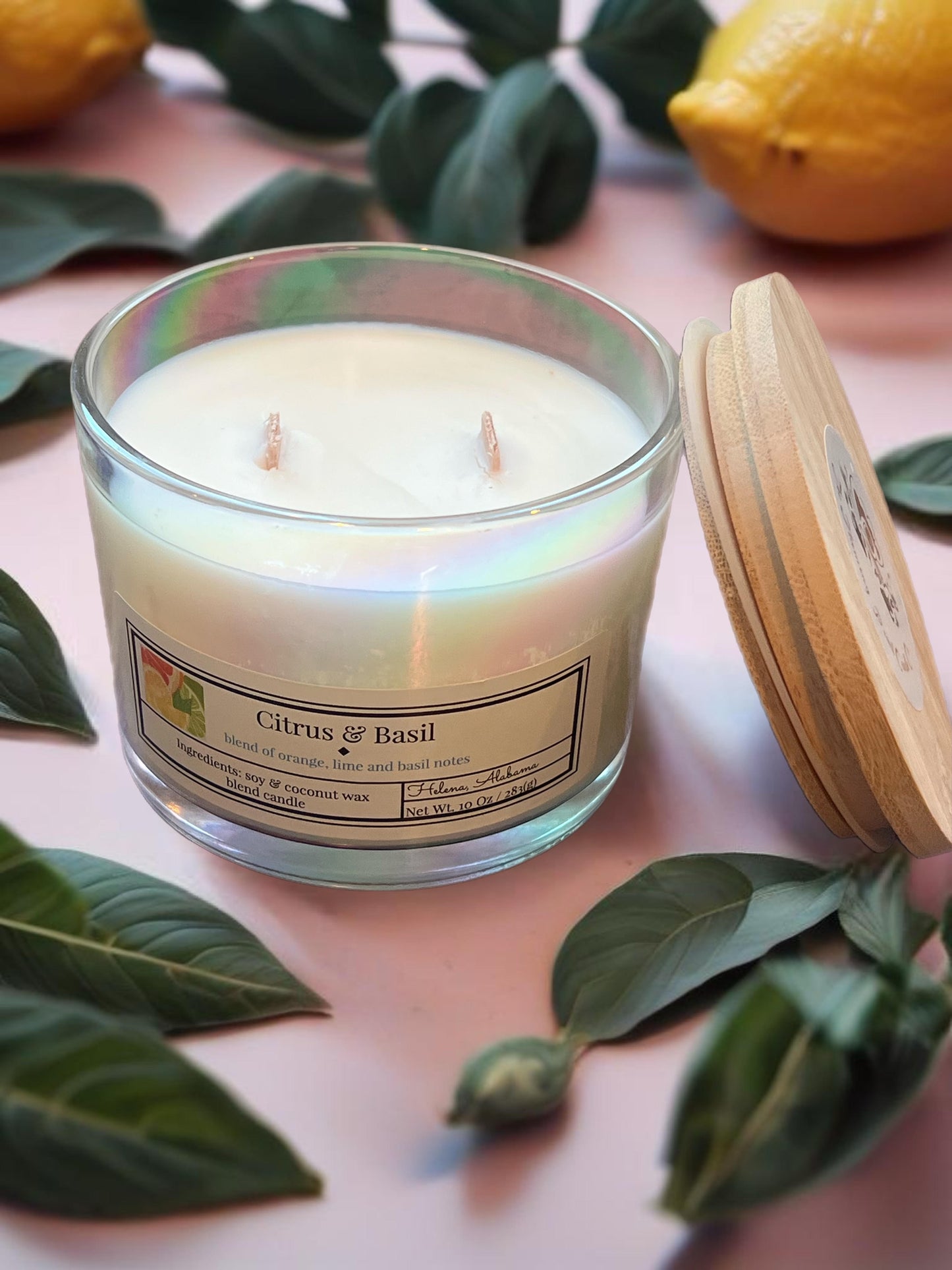 citrus & basil candle