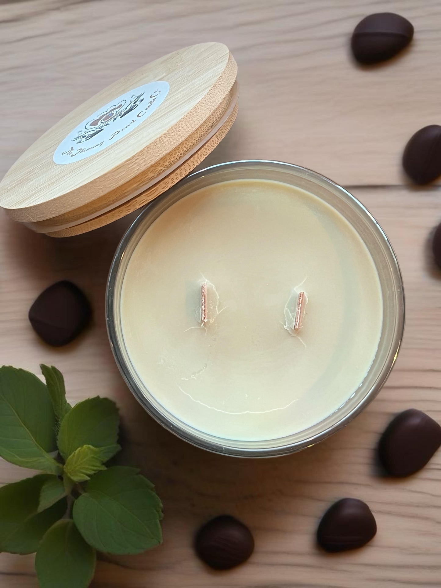 mint cocoa candle