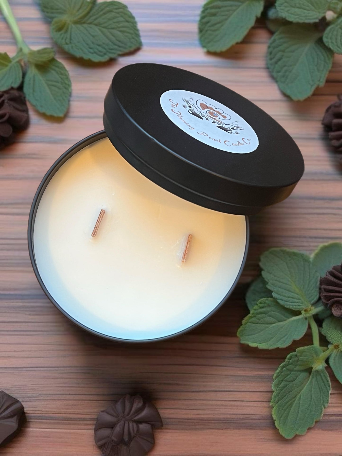 mint cocoa candle